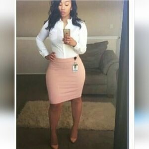 Pink Pencil Skirt